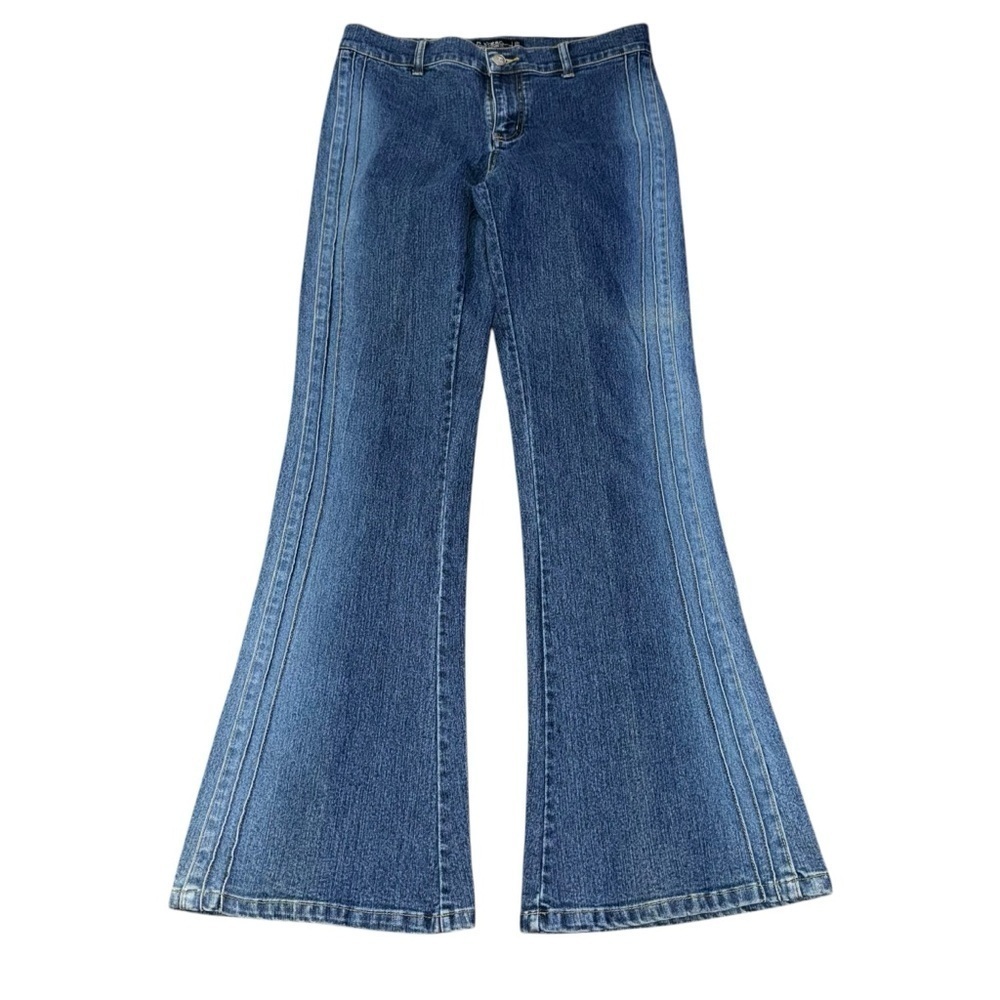 VTG Rampage R Wear Juniors 9 Blue Flare Wide Leg Jeans Medium Rise Faded Denim